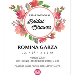 Invitación Despedida de Soltera Flor Circular