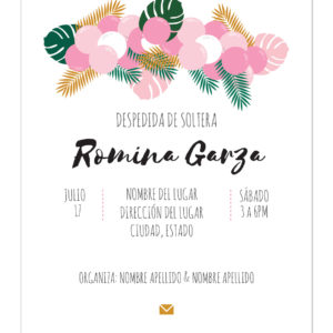 Invitación de Despedida de Soltera Globos Rosa Claro