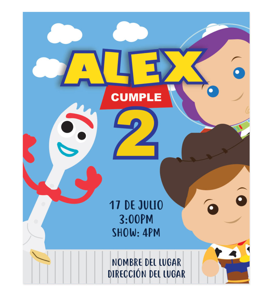 Invitación Cumpleaños Amigos Toy Story Diseños Personalizados 1485