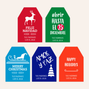 Diseño de Etiquetas Navidad Color