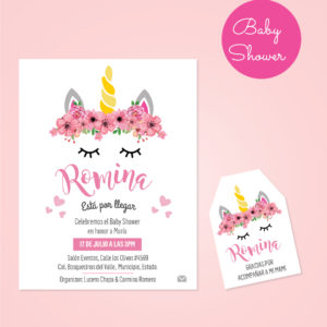 Diseño de Invitación + tarjeta de agradecimiento para Baby Shower