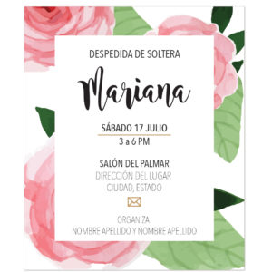 Invitación Despedida de Soltera Flor XL