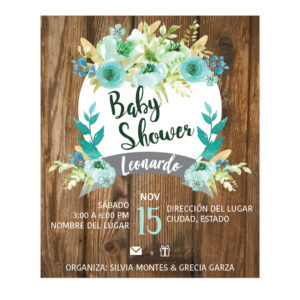Diseño Invitación Baby Shower Wood