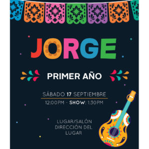 Invitación Cumpleaños Coco Guitarra