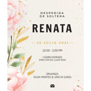 Invitacion Soltera Flores Laterales